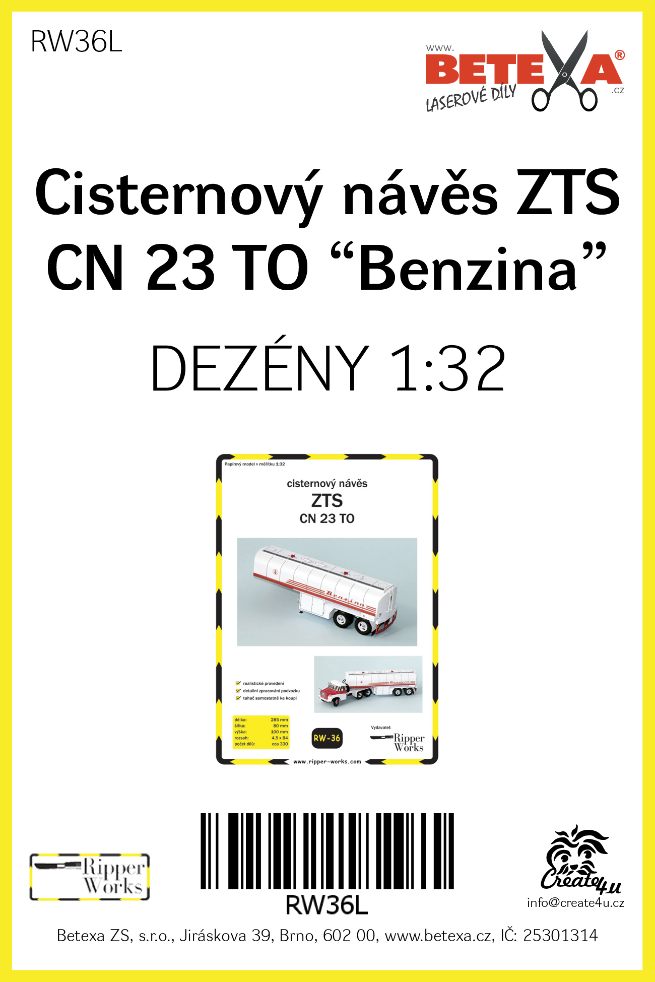 Dezény pro Cisternový návěs ZTS CN 23 TO 